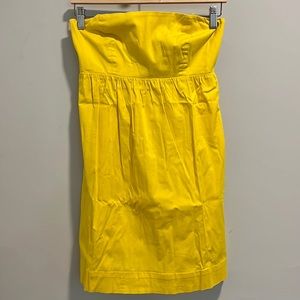 Yellow strapless Mini Dress